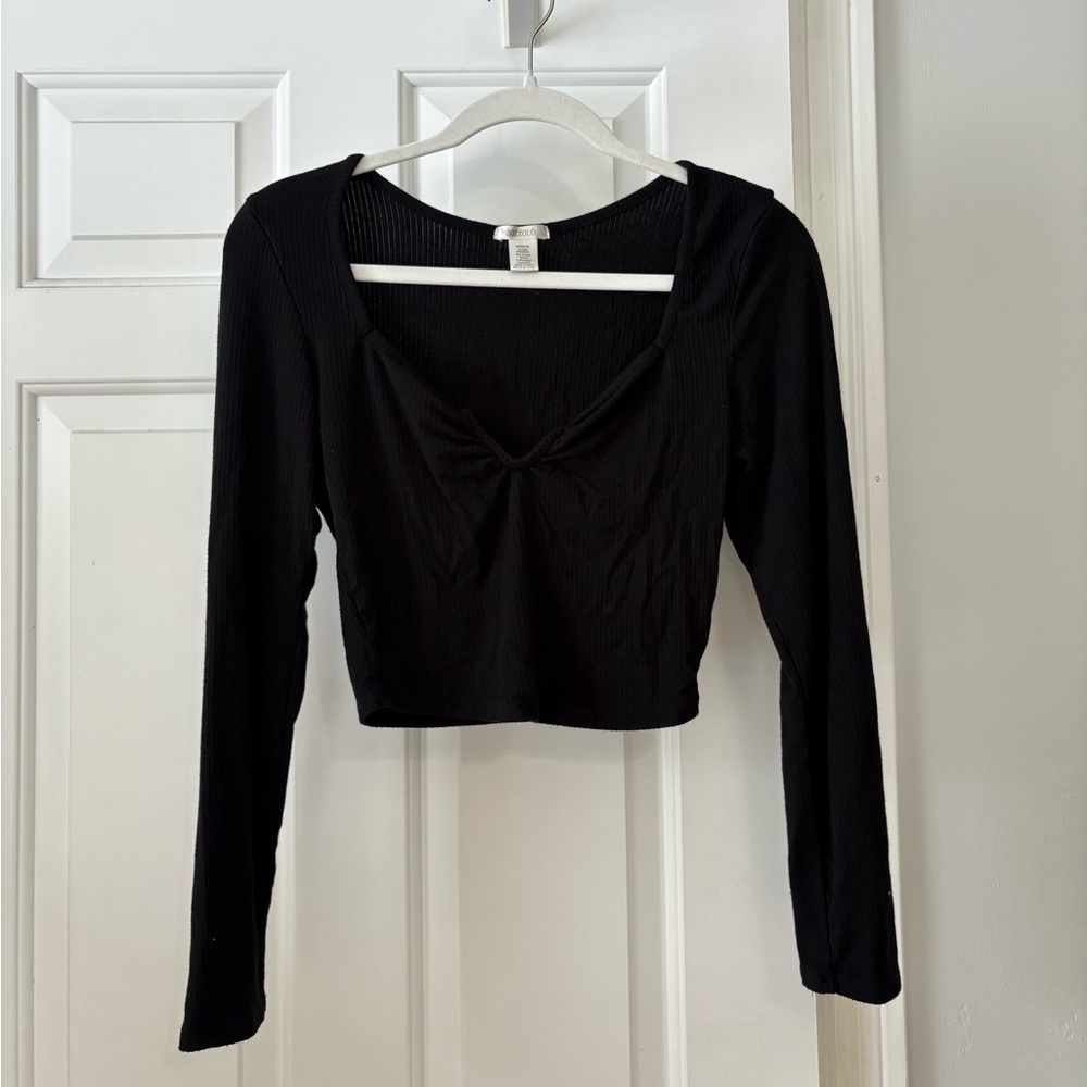 Bozzolo Black Long Sleeve Women's Top